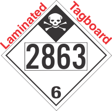 Inhalation Hazard Class 6.1 UN2863 Tagboard DOT Placard