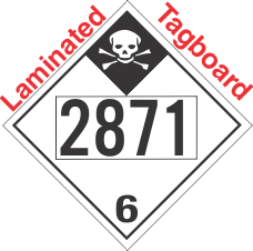 Inhalation Hazard Class 6.1 UN2871 Tagboard DOT Placard