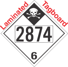 Inhalation Hazard Class 6.1 UN2874 Tagboard DOT Placard