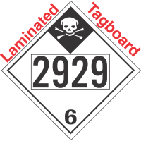 Inhalation Hazard Class 6.1 UN2929 Tagboard DOT Placard