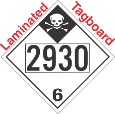 Inhalation Hazard Class 6.1 UN2930 Tagboard DOT Placard