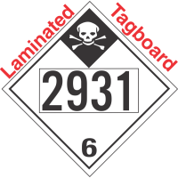 Inhalation Hazard Class 6.1 UN2931 Tagboard DOT Placard