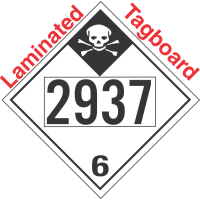 Inhalation Hazard Class 6.1 UN2937 Tagboard DOT Placard