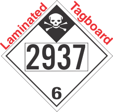 Inhalation Hazard Class 6.1 UN2937 Tagboard DOT Placard