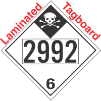 Inhalation Hazard Class 6.1 UN2992 Tagboard DOT Placard