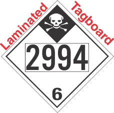 Inhalation Hazard Class 6.1 UN2994 Tagboard DOT Placard