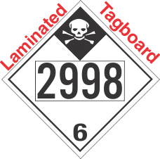 Inhalation Hazard Class 6.1 UN2998 Tagboard DOT Placard