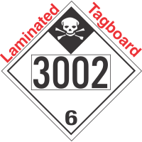 Inhalation Hazard Class 6.1 UN3002 Tagboard DOT Placard