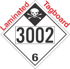 Inhalation Hazard Class 6.1 UN3002 Tagboard DOT Placard