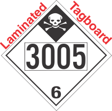 Inhalation Hazard Class 6.1 UN3005 Tagboard DOT Placard