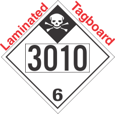 Inhalation Hazard Class 6.1 UN3010 Tagboard DOT Placard