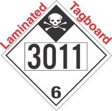 Inhalation Hazard Class 6.1 UN3011 Tagboard DOT Placard