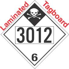 Inhalation Hazard Class 6.1 UN3012 Tagboard DOT Placard