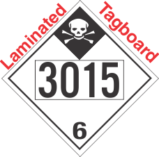 Inhalation Hazard Class 6.1 UN3015 Tagboard DOT Placard