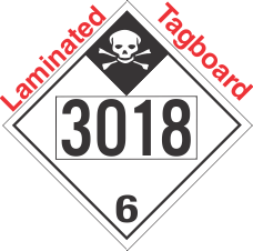 Inhalation Hazard Class 6.1 UN3018 Tagboard DOT Placard