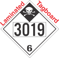 Inhalation Hazard Class 6.1 UN3019 Tagboard DOT Placard