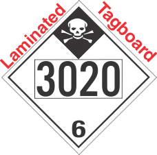 Inhalation Hazard Class 6.1 UN3020 Tagboard DOT Placard