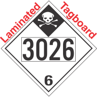 Inhalation Hazard Class 6.1 UN3026 Tagboard DOT Placard