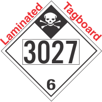 Inhalation Hazard Class 6.1 UN3027 Tagboard DOT Placard