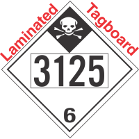 Inhalation Hazard Class 6.1 UN3125 Tagboard DOT Placard