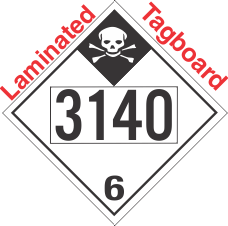 Inhalation Hazard Class 6.1 UN3140 Tagboard DOT Placard