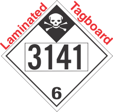 Inhalation Hazard Class 6.1 UN3141 Tagboard DOT Placard