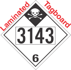 Inhalation Hazard Class 6.1 UN3143 Tagboard DOT Placard