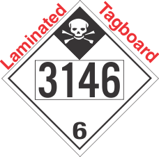 Inhalation Hazard Class 6.1 UN3146 Tagboard DOT Placard