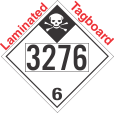 Inhalation Hazard Class 6.1 UN3276 Tagboard DOT Placard