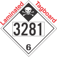 Inhalation Hazard Class 6.1 UN3281 Tagboard DOT Placard