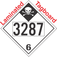 Inhalation Hazard Class 6.1 UN3287 Tagboard DOT Placard