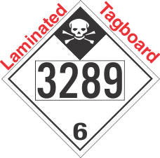Inhalation Hazard Class 6.1 UN3289 Tagboard DOT Placard