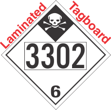 Inhalation Hazard Class 6.1 UN3302 Tagboard DOT Placard