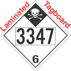 Inhalation Hazard Class 6.1 UN3347 Tagboard DOT Placard