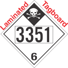 Inhalation Hazard Class 6.1 UN3351 Tagboard DOT Placard