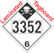 Inhalation Hazard Class 6.1 UN3352 Tagboard DOT Placard