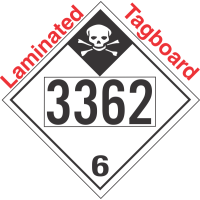 Inhalation Hazard Class 6.1 UN3362 Tagboard DOT Placard