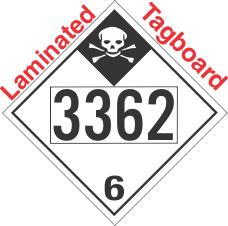 Inhalation Hazard Class 6.1 UN3362 Tagboard DOT Placard