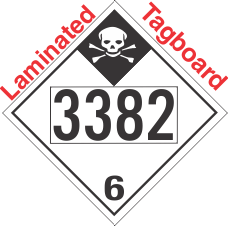 Inhalation Hazard Class 6.1 UN3382 Tagboard DOT Placard