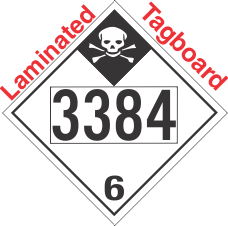 Inhalation Hazard Class 6.1 UN3384 Tagboard DOT Placard