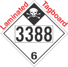 Inhalation Hazard Class 6.1 UN3388 Tagboard DOT Placard