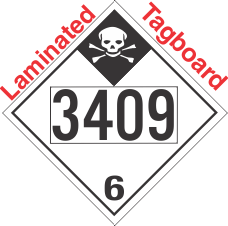 Inhalation Hazard Class 6.1 UN3409 Tagboard DOT Placard