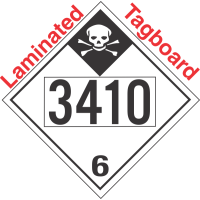 Inhalation Hazard Class 6.1 UN3410 Tagboard DOT Placard