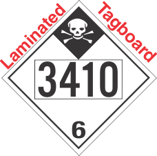 Inhalation Hazard Class 6.1 UN3410 Tagboard DOT Placard