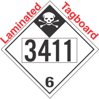 Inhalation Hazard Class 6.1 UN3411 Tagboard DOT Placard