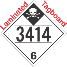Inhalation Hazard Class 6.1 UN3414 Tagboard DOT Placard