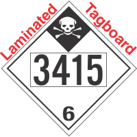 Inhalation Hazard Class 6.1 UN3415 Tagboard DOT Placard