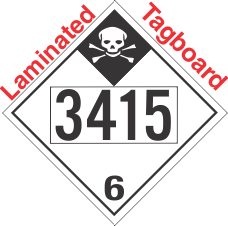 Inhalation Hazard Class 6.1 UN3415 Tagboard DOT Placard