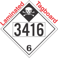 Inhalation Hazard Class 6.1 UN3416 Tagboard DOT Placard