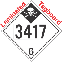 Inhalation Hazard Class 6.1 UN3417 Tagboard DOT Placard